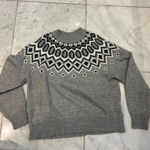 H&M Gray fair isle Sweater